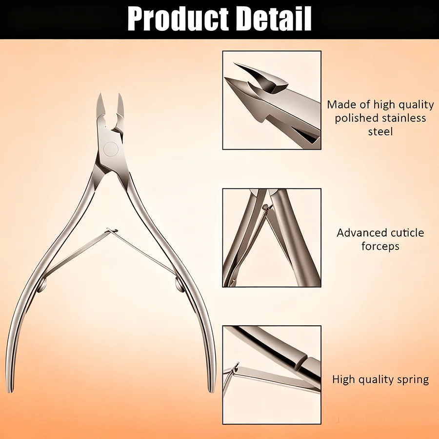 Professional Cuticle Trimmer Nail With Sharp Blade Nail Clippers Nail Art Tools Double Springs For Nail Care Pedicure Nail Tools