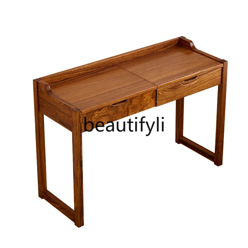 

All solid wood Chinese dresser ebony simple modern bedroom flip cover multi-functional storage small apartment dressing