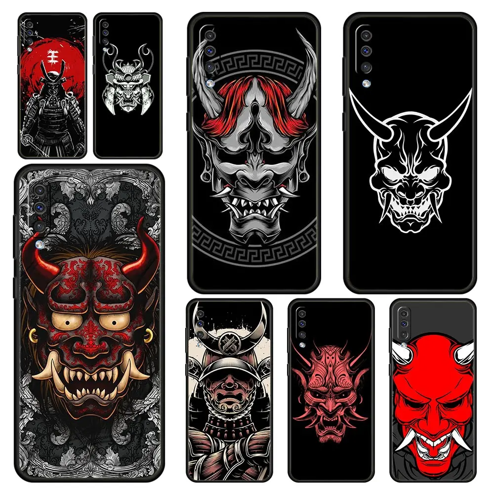 Phone Case For Samsung Galaxy A52 A14 A50 A70 A10S A30 A40 A20S A20E A02S A12 A22 A72 A32 5G A04s Samurai Oni Mask Soft Cover