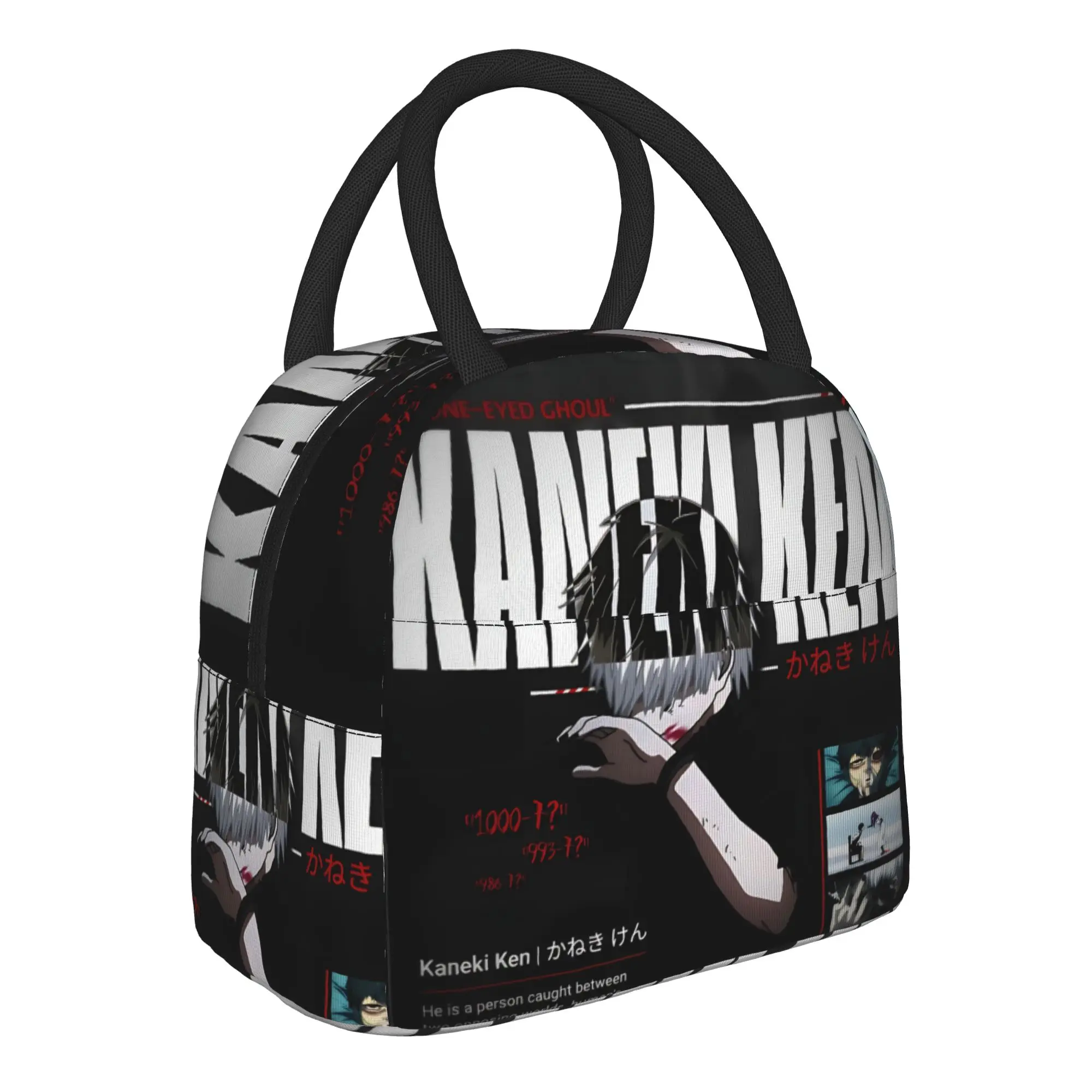 Halloween Tokyo Ghoul Kaneki Insulated Lunch Bag Insulation Bento Pack Rice Bag  bolsa Student Bento Lunch Handbag Insulation