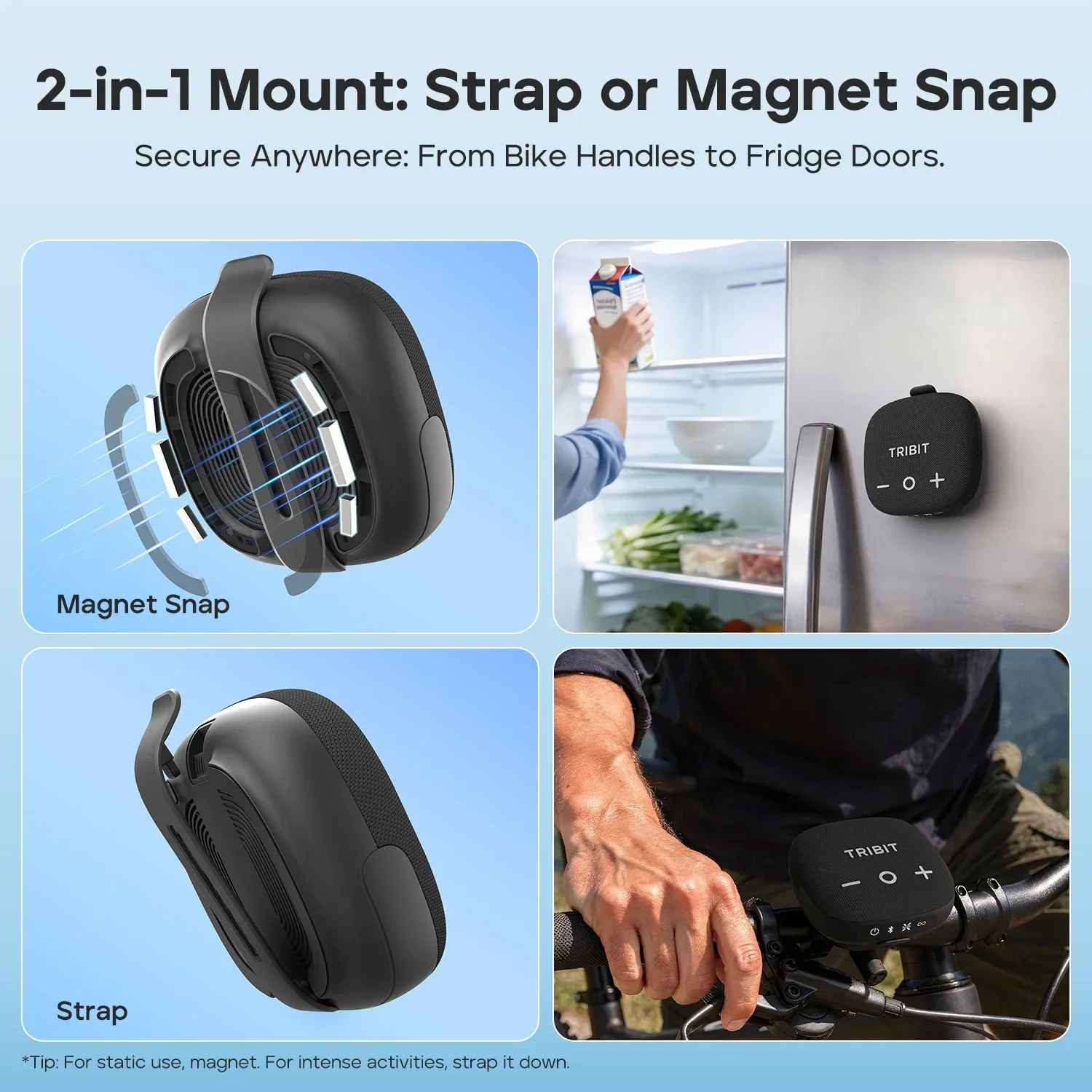 Tribit StormBox Micro 3 Wireless Speaker,13W XBass Sound,BT 6.0, 24H Playtime,IP68,TWS,Strap & Magnetic Mount for Bike/Outdoor view 5