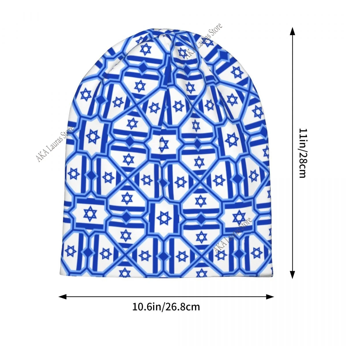 علم إسرائيل للجنسين بونيه الشتاء في الهواء الطلق طبقة مزدوجة قبعات رقيقة للرجال والنساء #3