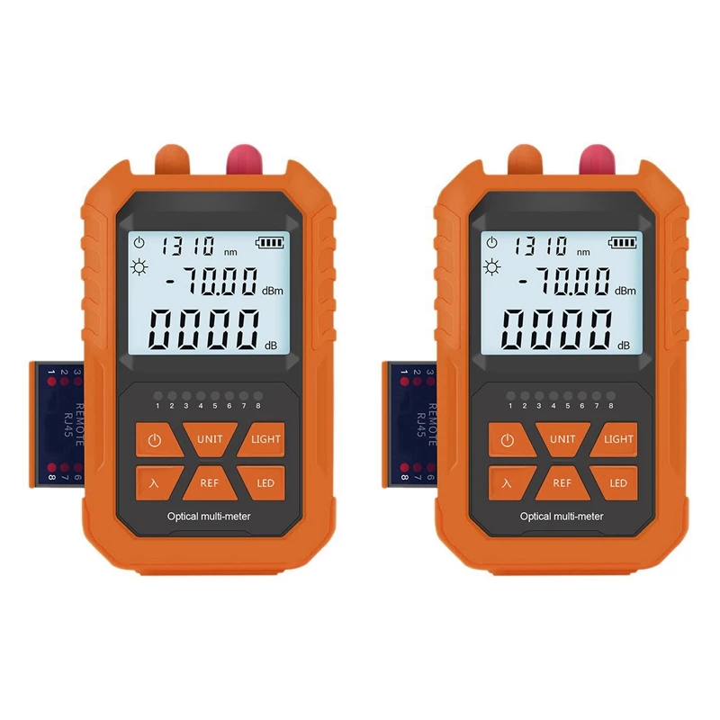 

2X 4 In 1 Optical Power Meter Visual Fault Locator 5Km Light Pen LED Lighting OPM Network Fiber Optic Cable Tester Tools