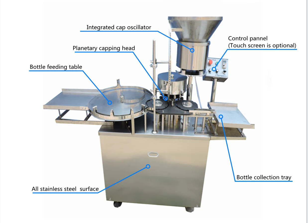 Planetary Aluminum Cap Sealing Equipment | Factory Direct Multi-Function Rotary XZG High-Speed Vial Capping Machine