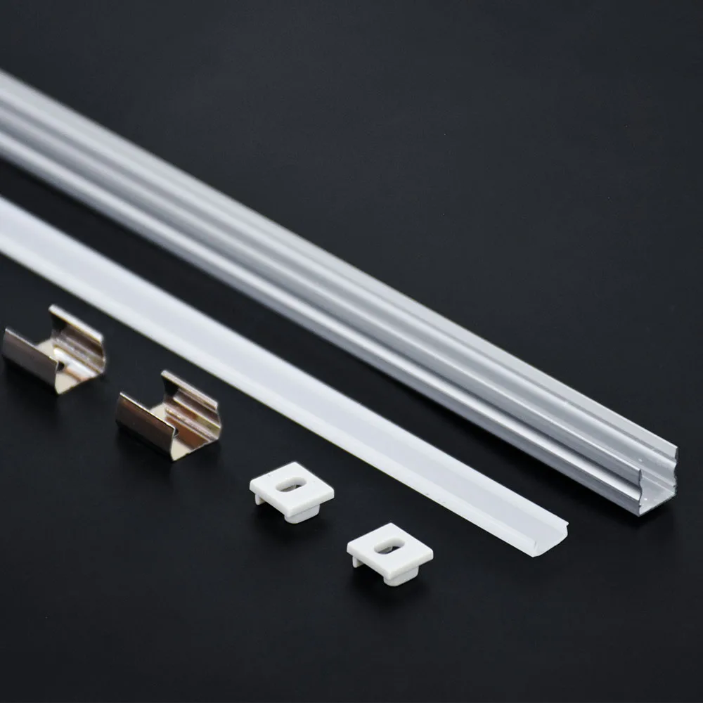 10*10mm  0.5m LED Aluminum Profile U Shape Channel for 5050 3528 5630 LED Strip Light Milky Cover Cabinet Closet Kitchen Lamp