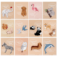 1 Piece 2-5 cm Iron on Patch Embroidery Zebra Kangaroo Raccoon Koala Owl Flamingo Giraffe Elephant for Clothing DIY Accessories