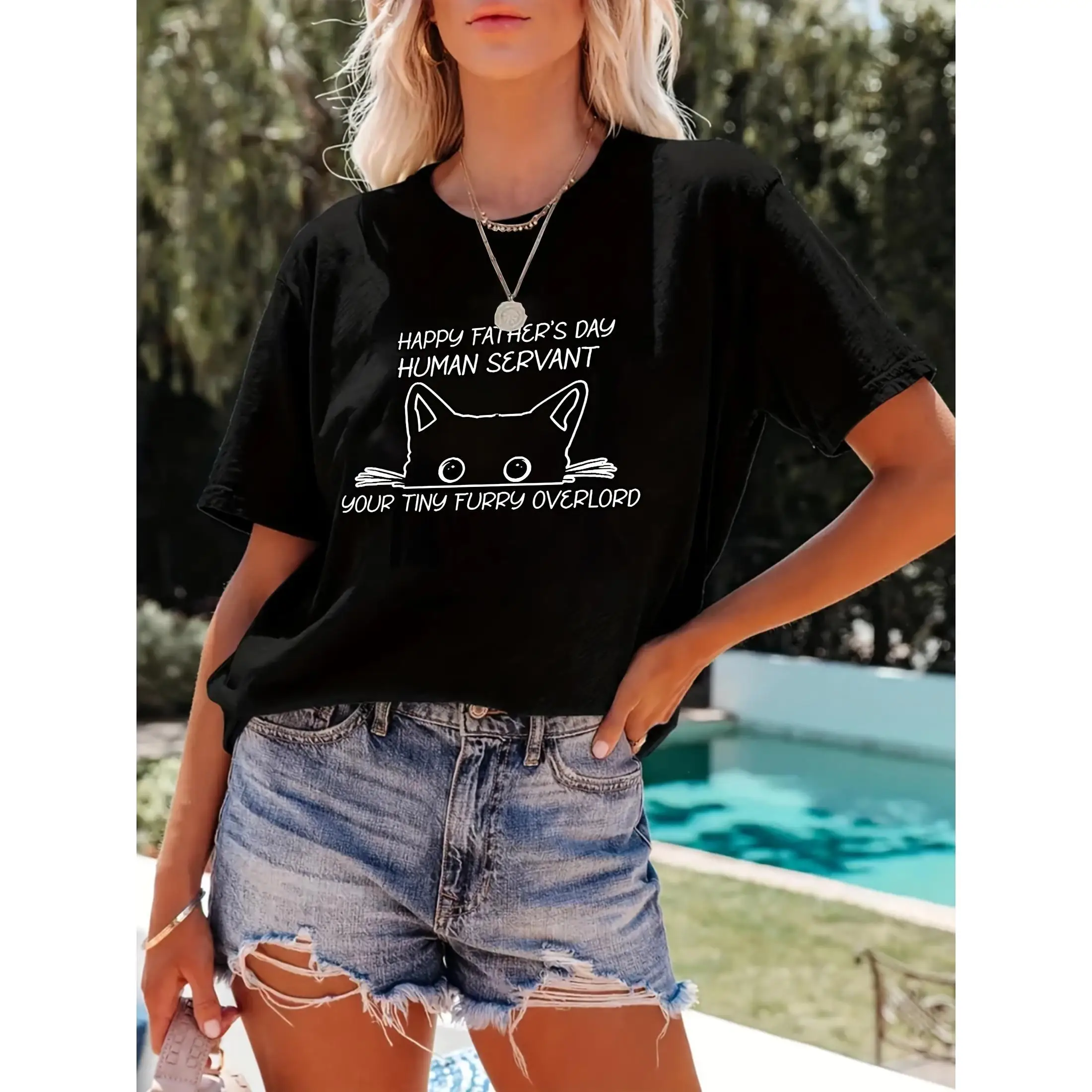 

Humorous and Feline - centric T - Shirt: Celebrate Father's Day with a Cat - themed Quip