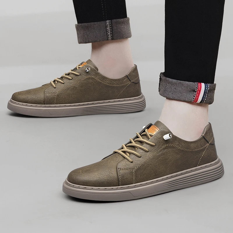 

Genuine Leather Italian Casual Shoes Men's Lace Up Oxford Shoes Outdoor Jogging Shoes Office Men's Dress Shoes Large Size 36-45