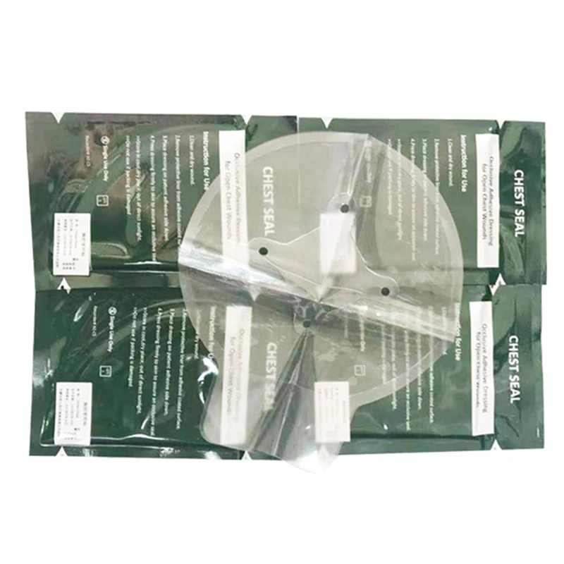 อุปกรณ์เครื่องมือฉุกเฉินนิรภัยแบบใช้แล้วทิ้งสำหรับกู้ภัยกลางแจ้งตัวผนึกหน้าอกทางการแพทย์แบบมีช่อง