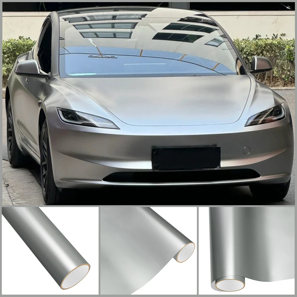 

Матовая жидкая серебряная ПЭТ-автомобильная виниловая пленка для автомобиля, наклейка для изменения цвета всего тела, защитная крышка, наклейка, декоративная пленка для автотюнинга