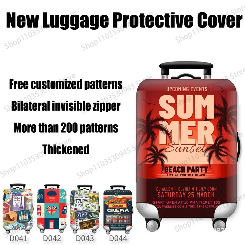 

Luggage Elastic Protectives Cover Thicken Trolley Case Travel Accessories Covers Rose Gold Print for 18-32 Inch Suitcase Cases