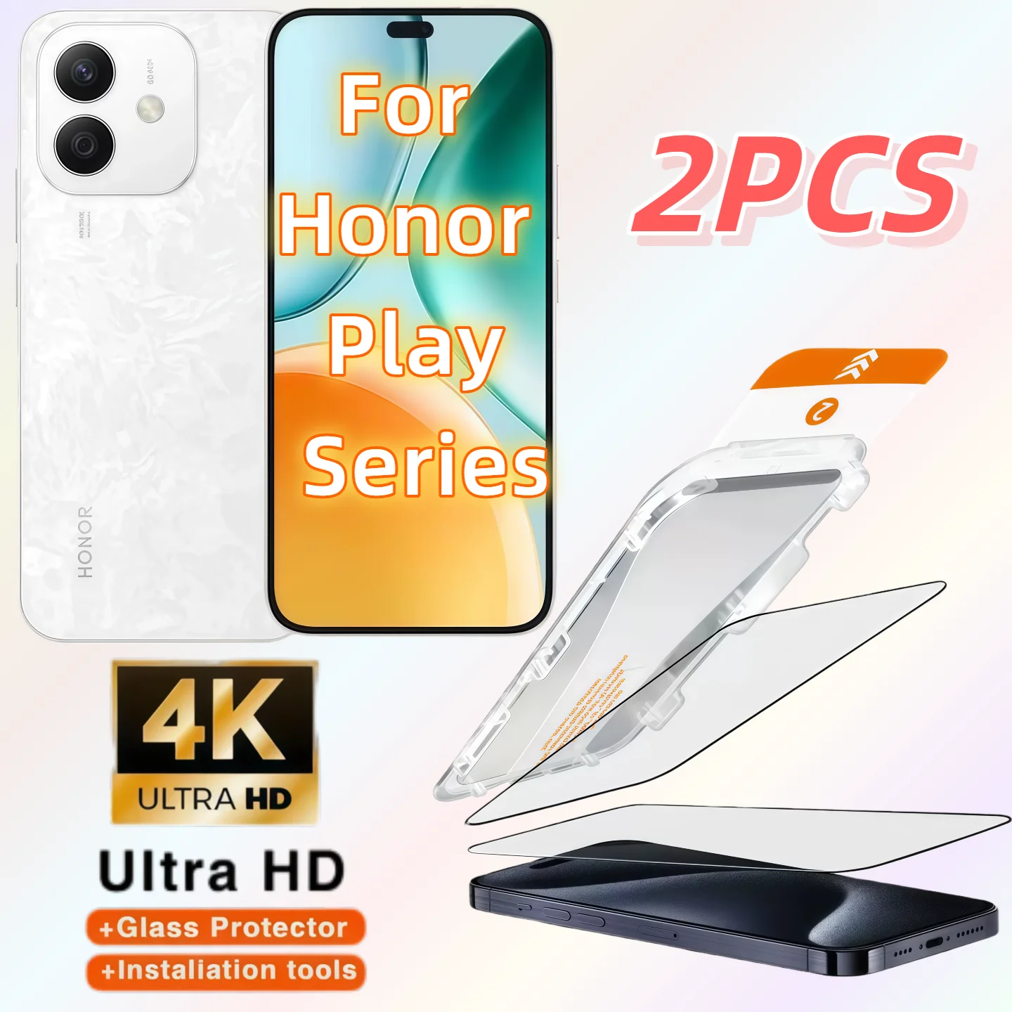 

2PCS screen protector HD tempered glass for Honor Play3/4T/4Pro/5T/6C/6T Pro/7T Pro/8T/9TPro/10C/20/30Plus/40C/40S/40Plus/50Plus