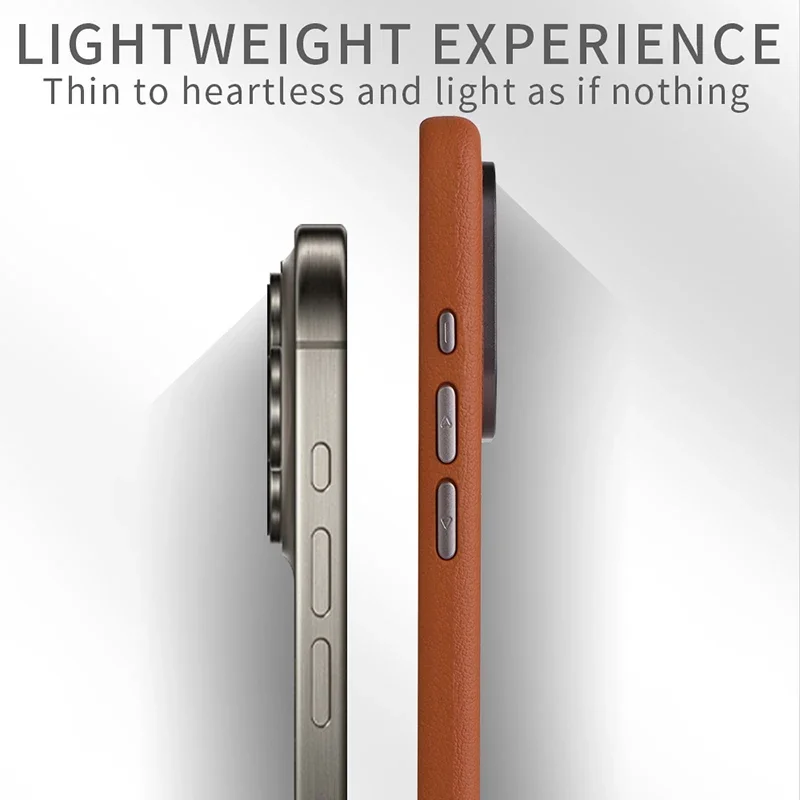 Luxury Plain Skin Leather Phone Case for iPhone 15 Pro Max Business Shockproof Protect Back Cover Good Touch