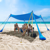 Outdoor Beach Tent Sun Shelter Camping Shades Tents Windproof One-piece Beach Canopy Tents UPF50+ Portable Sunshade Awning