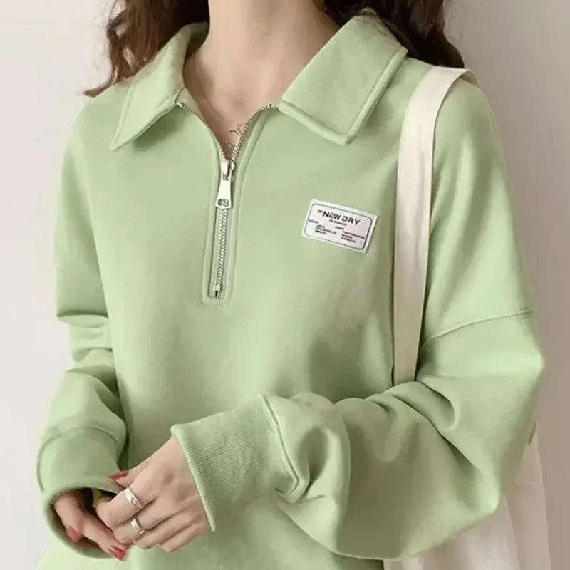 Woman Tops Plain Sweatshirt for Women Basic Pullover Long Sleeve Casual New In Sport 2025 Trend High Quality Cheap 2000s M Kpop