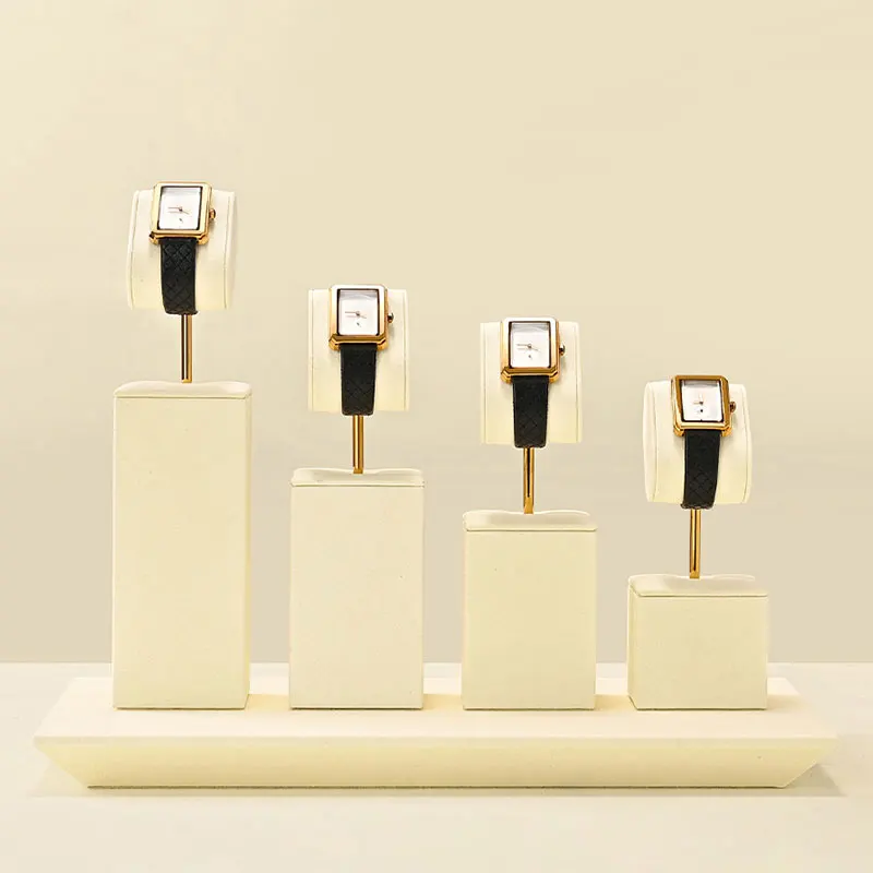 WoodTen Watch  Display Stand  Counter Microfiber Watch Display Props Watch Organizer Jewelry Display Storage Wristwatch Rack ﻿