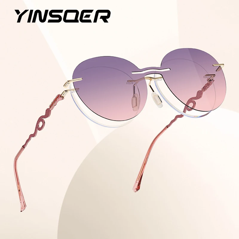 

2 in 1 New Style Magnet Clip on Polarized Sunglasses for Women Men Round Frameless Optical Anti-Blue Light Computer Glasses