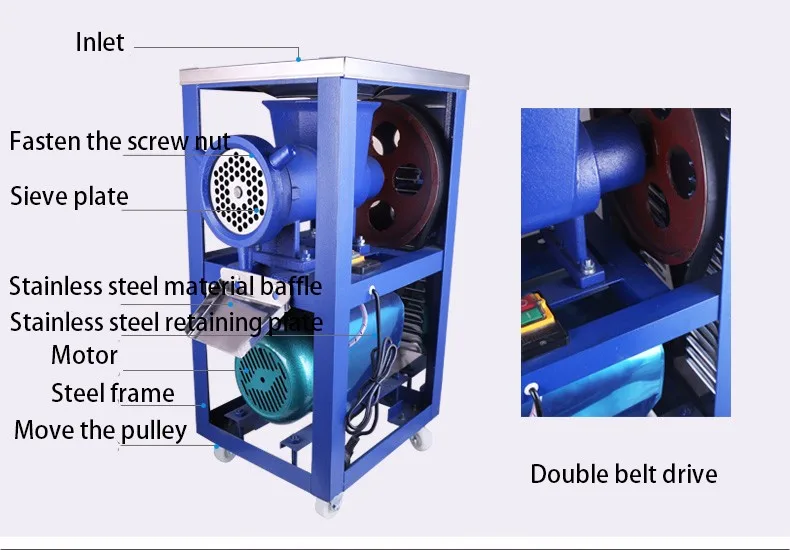 Moledora De Carne Industrial Chicken Meat With Bone Mincing Grinder Machine Meat Micer Processing Machine