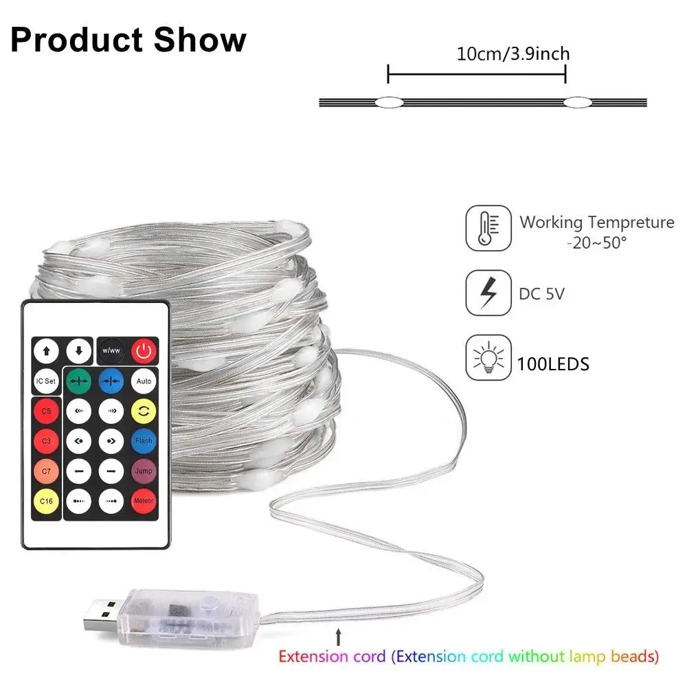 Dreamcolor Changing LED Bluetooth Fairy Lights App Remote Control 36v Smart RGBIC Lights Adjustable Timer-controlled