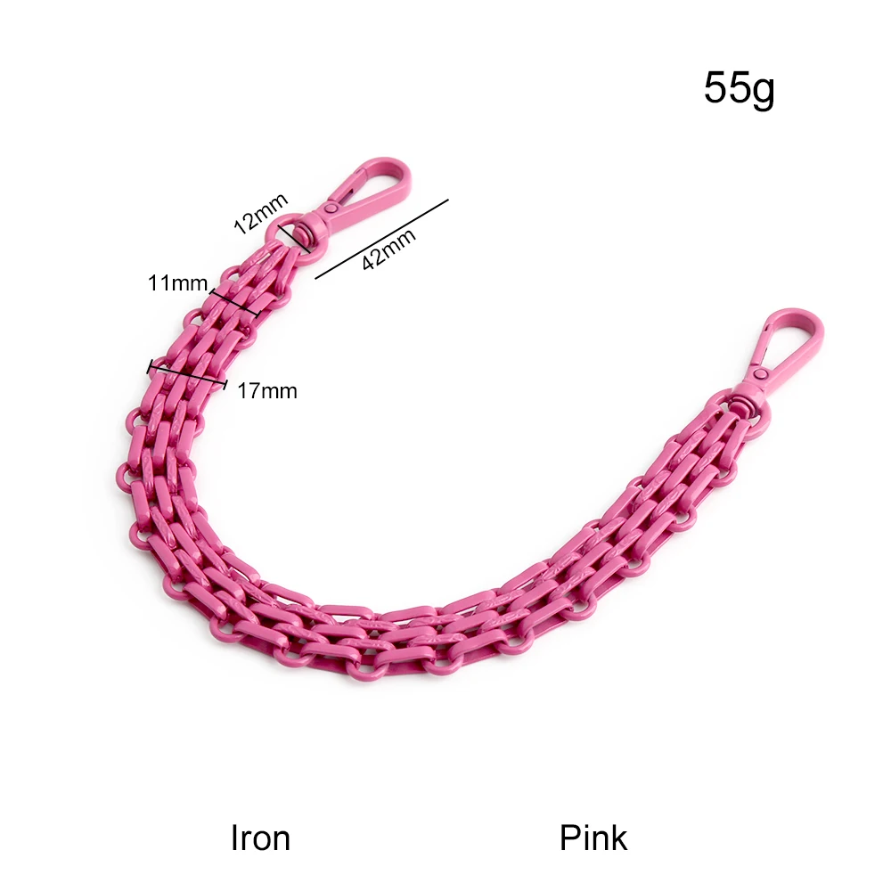 2/5PCS 30-60-100-120cm 17mm Pink Iron Five-row Decorative Extension Chain For Bag Shoulder Strap Purse Replacement Accessories