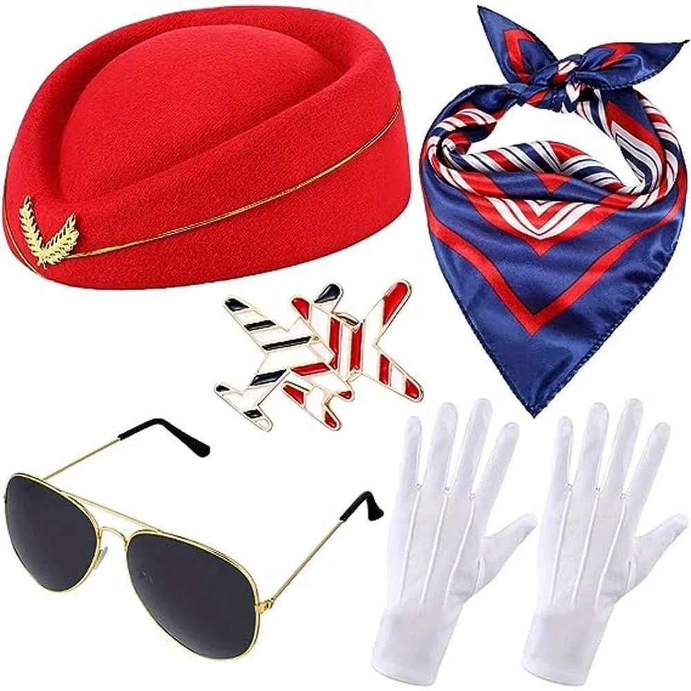 

PESENAR Women's flight attendant clothing accessories flight attendant clothing flight attendant sunglasses scarves gloves