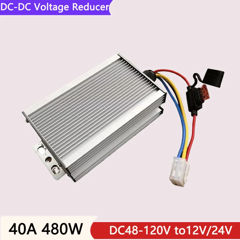 

DC-DC Voltage Reducer Input 48V-120V To 12V 24V 25-40A for Golf Cart e-Bike Solar Power Supply electric motorcycle scooter