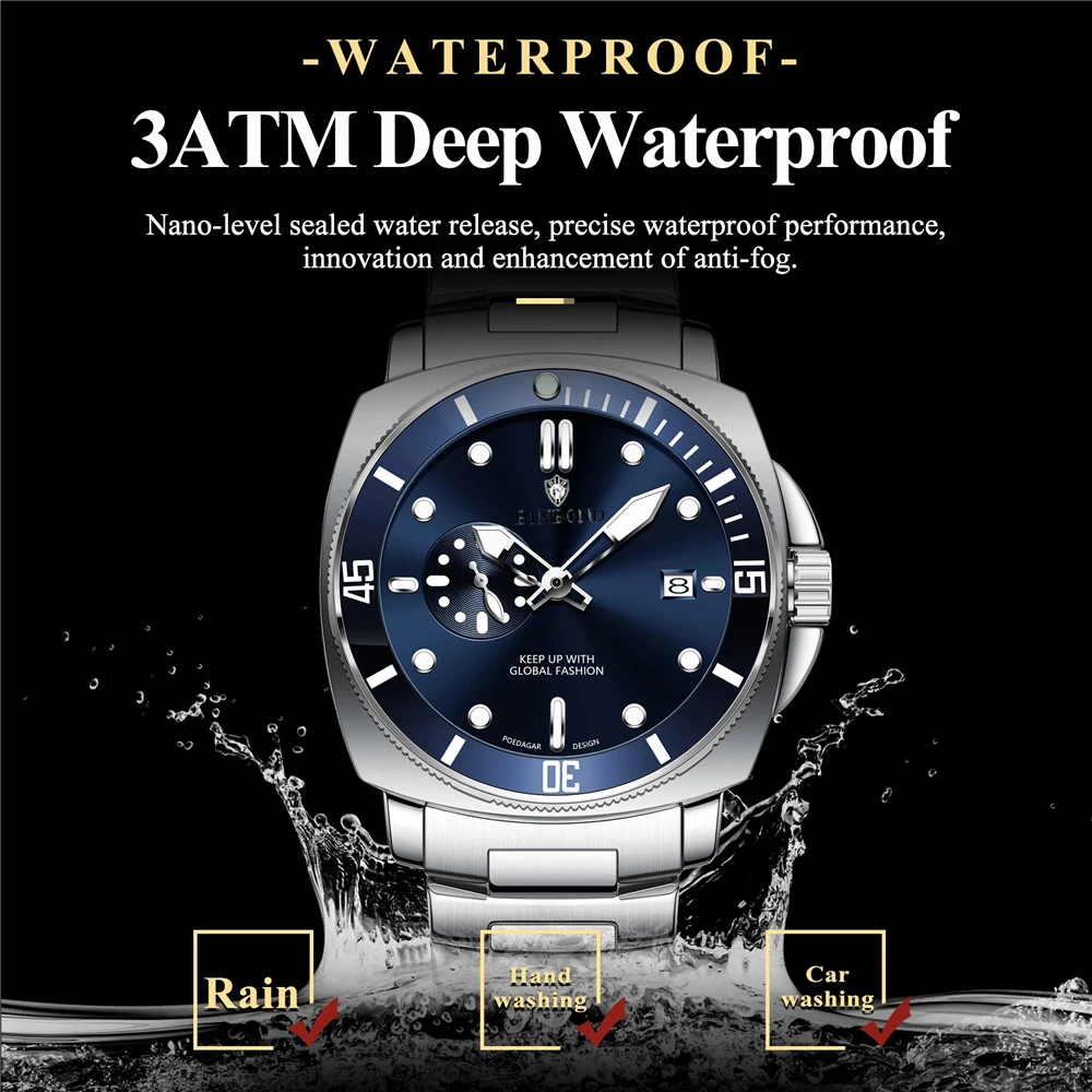 

44MM Fashion Quartz Wristwatches Chornograph Watch Men New Blue Sports Automatic Watches Mens Gifts For Man Digital Clock ﻿