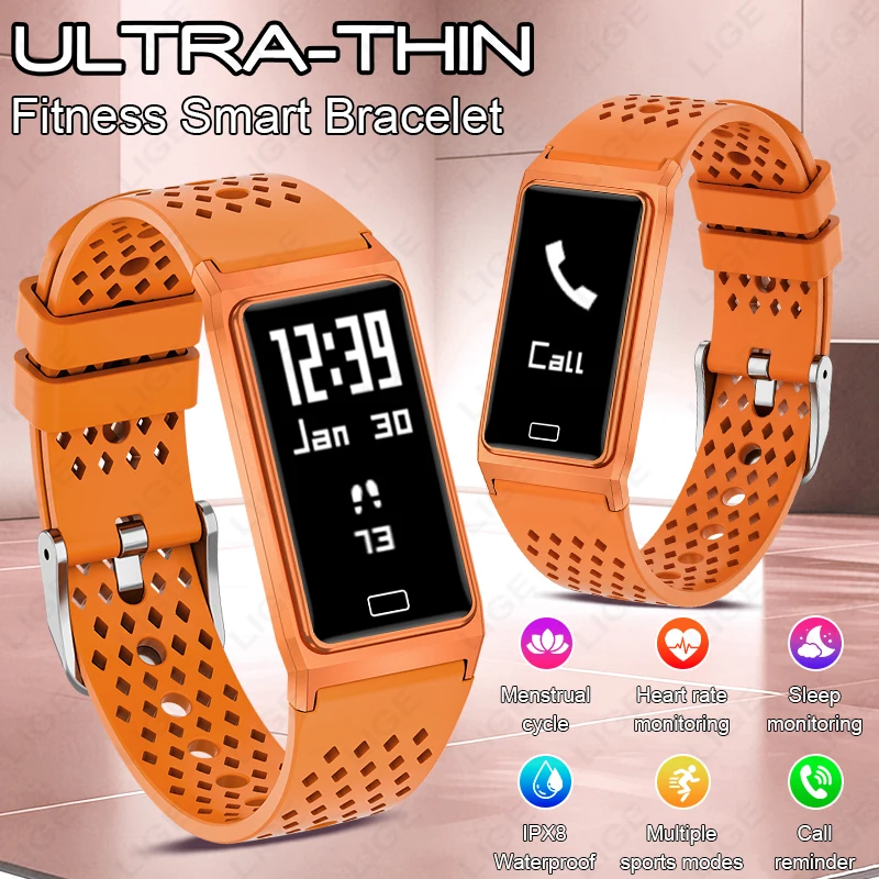 LIGE New Ultra-slim Sports Women Smart Bracelet Heart Rate Blood Oxygen Sleep Monitor Waterproof Smartwatch Men For Android iOS