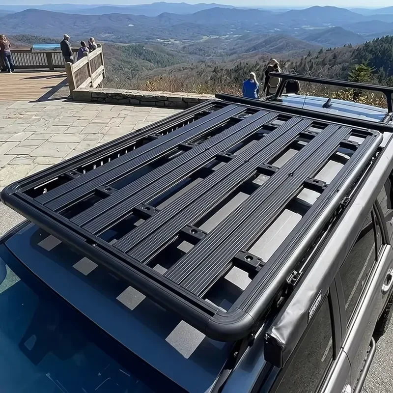 Aluminum Roof Platform Carrier 135x125cm No Drill Universal Mount for SUV Pickup Outdoor Camping 150kg Load