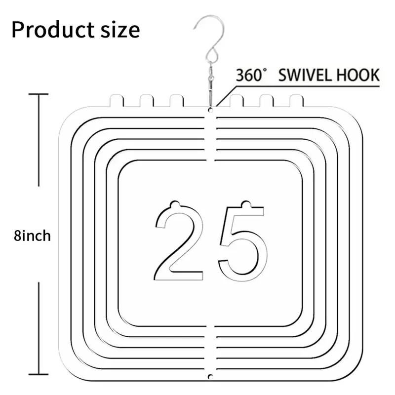 

ABJA 6Pack 8in Sublimation Wind Spinner Blanks,Wind Spinner,Outdoor Wind Spinners Hanging for Garden Yard, Christmas Tree 25