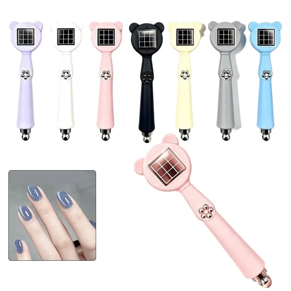 New Cylinder Shape Magnetic Nail Tool Glass Bead Detail 6in1 Cat Eye Nail Magnet Bear Cylinder Nail Magnet For Nail Art Stores