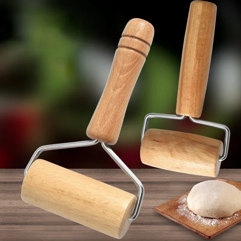 1pc Wooden Rolling Pin Hand Dough Roller for Pastry Cookie Dough Chapati Pasta Bakery Pizza Kitchen Tool Dough Roller