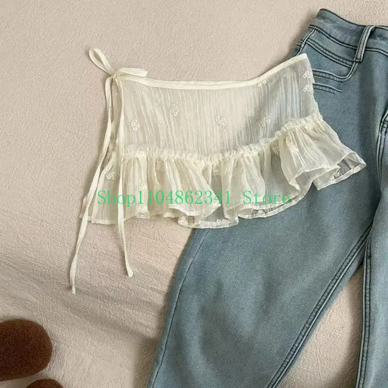 5ASD Ruffle Lace Strayering Fuce Gonna a lunghezza della gonna inferiore Spazzante Extender