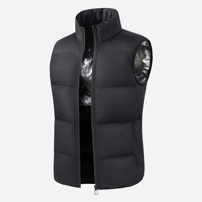 

Men's New Graphene Thermal Insulation Down Cotton Vest Man Stand Collar Casual Warm Down Waistcoats Winter Sleeveless Down Coats