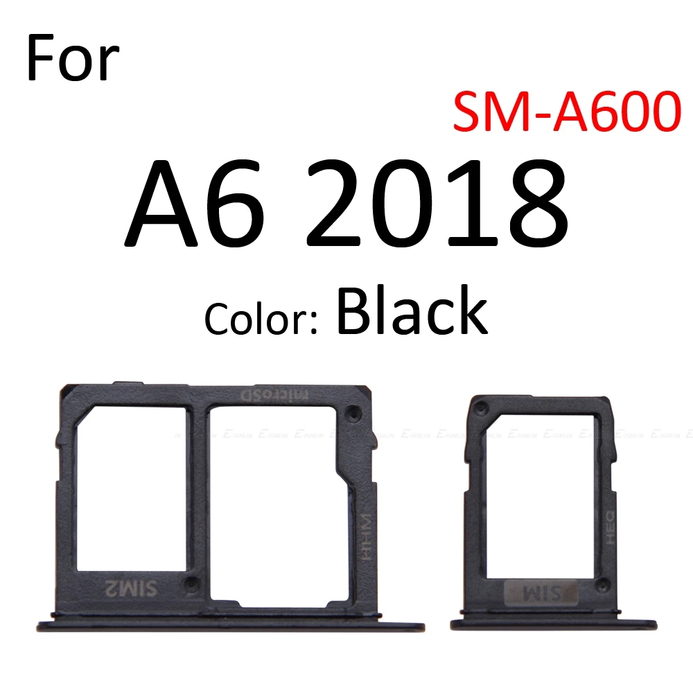 Micro SD Sim Card Tray Socket Slot Adapter Connector Reader For Samsung Galaxy A8 A6 Plus 2018 A530 A730 A605 Container Holder