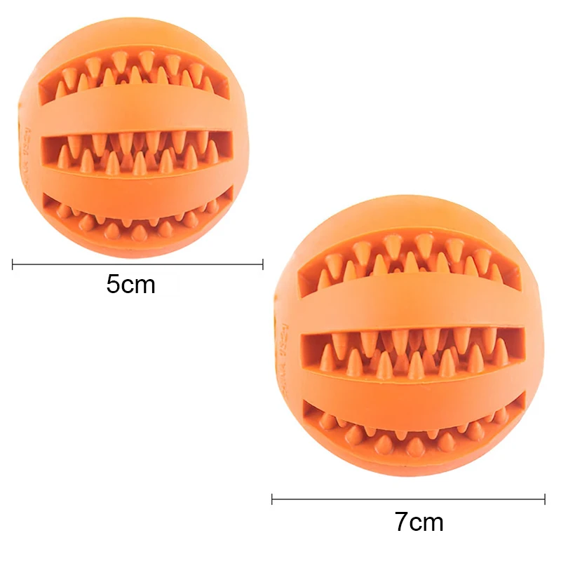 Pelota interactiva para perros, juguetes para masticar, limpieza de dientes, elástica, de goma, suministros para mascotas, 7CM/5CM