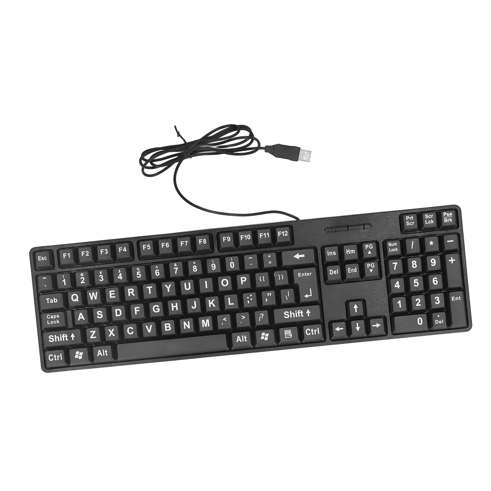 Wired Large Print Keyboard for Elderly 104 Keys Large Character Plug and Play USB Keyboard ABS Wired Keyboard For MC 689