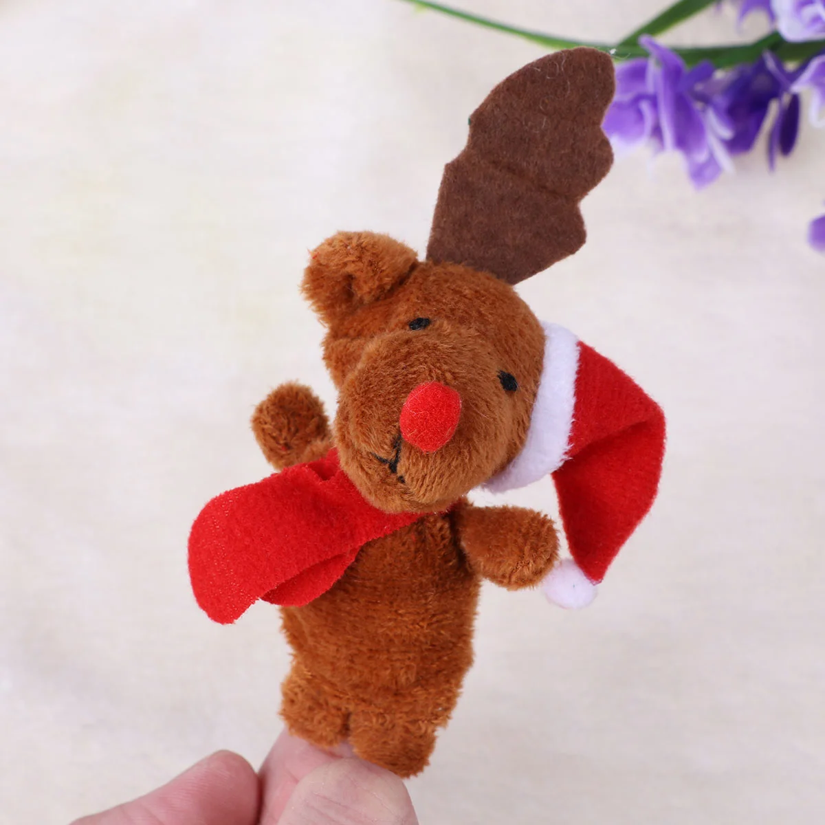 10 Pcs Puzzle Baby Plush Figure Toys Santa Clause Finger Puppet Storytime Puppets Christmas