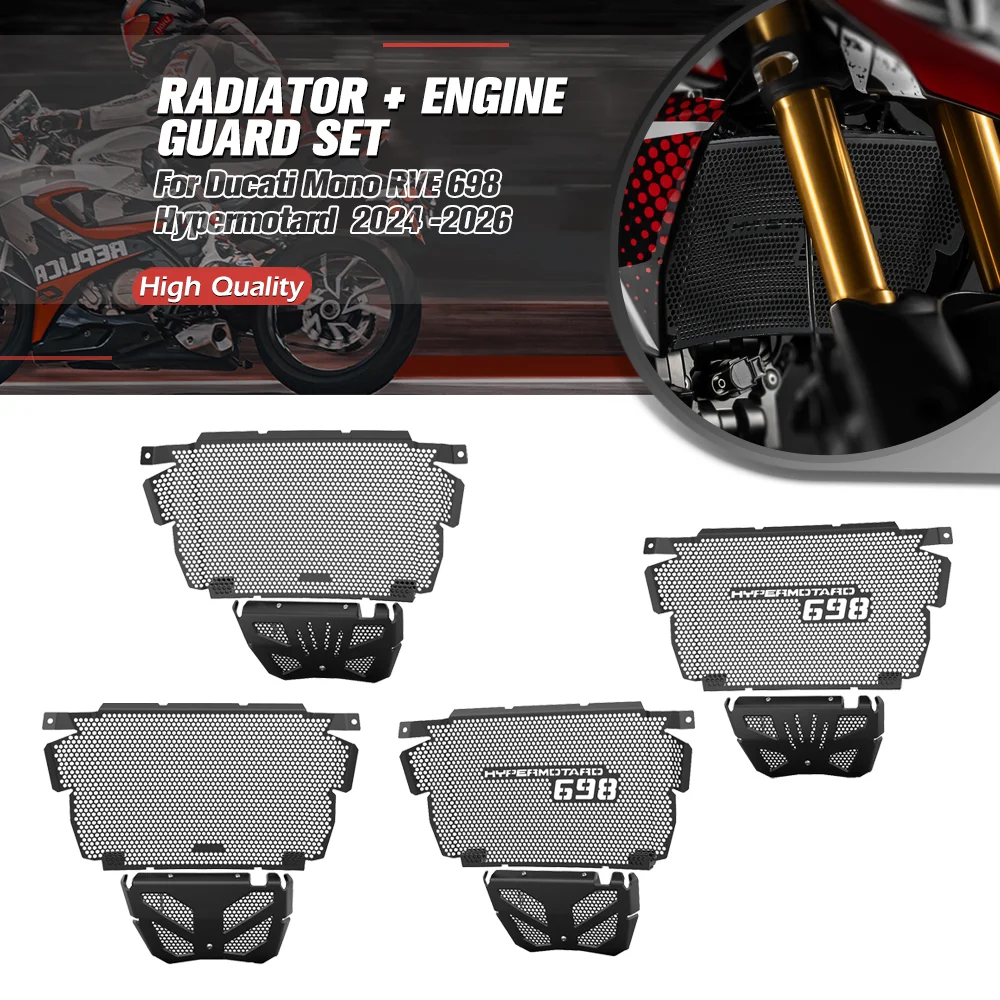 

For Ducati Hypermotard 698 Mono RVE 698 Mono Hypermotard 698 2024 2025 2026 New Radiator Cylinder Head Engine Guard Complete Set