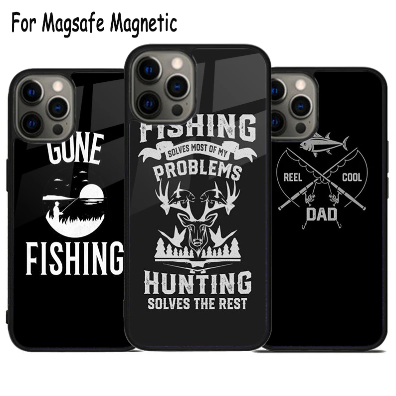 Fishing Pulse heart beat Wireless Charge Magsafe Phone Case For iPhone 15 16 14 13 11 12 Pro Max Plus Magnetic Bumper Cover