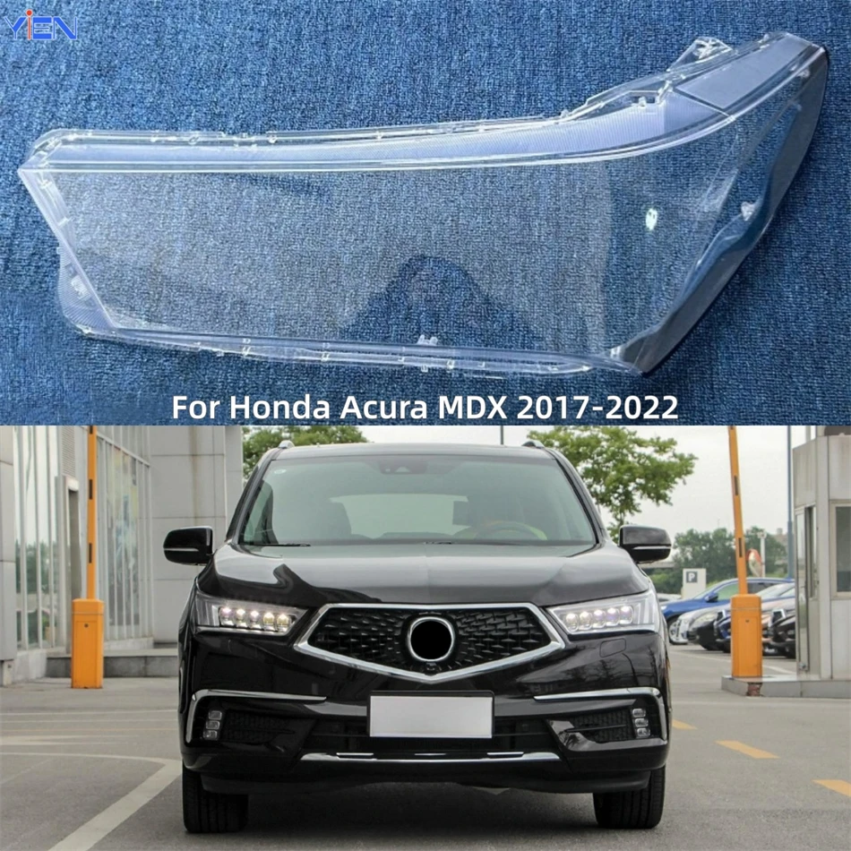 For Honda Acura MDX 2017 2018 2019 2020 2021 2022 Vehicle Accessories Polycarbonate High Gloss Fully Transparent Headlight Cap