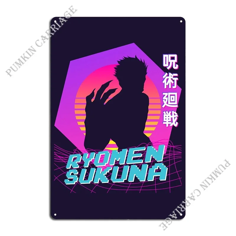 Ryoumen Sukuna Anime 80s Metal Plaque Poster Vintage Wall Kitchen Classic Tin Sign Poster