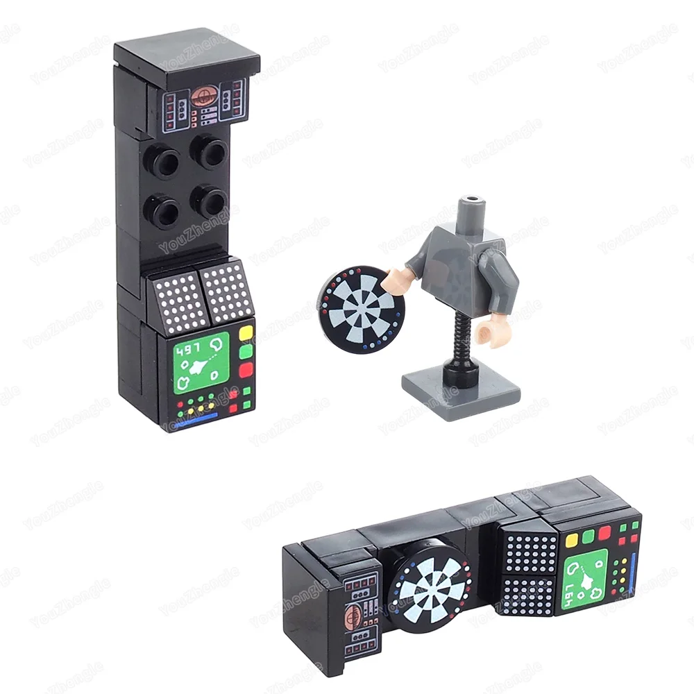 Elektroniczne rzutki do darta, klocki konstrukcyjne, zestaw do składania MOC, figurki, wyposażenie, scena walki, model rozrywkowy, prezent, zabawka dla chłopca