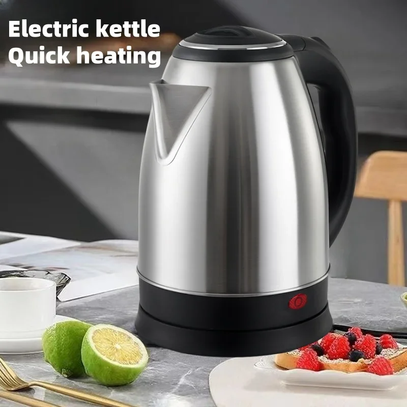 Hervidor eléctrico de 2L, hervidor de agua caliente, tetera eléctrica de acero inoxidable, hervidor de café, té, bebidas, calentador de agua eléctrico de 220v/230v