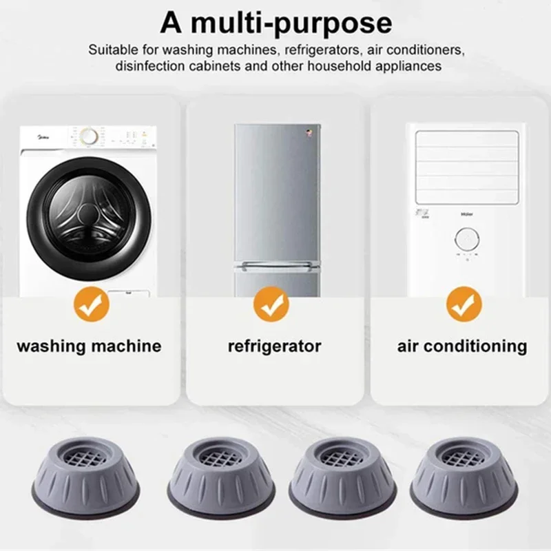 4Pcs Anti Vibration Feet Pads Waterproof Legs Slipstop Silent Skid Raiser Mat Washing Machine Support Dampers Stand Furniture