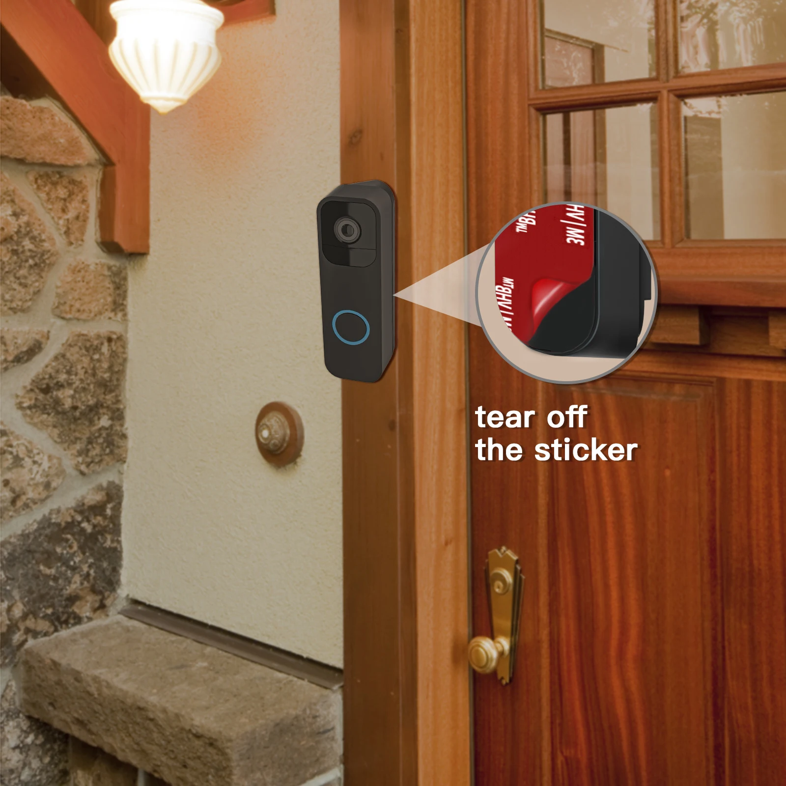 35° View Wall Plate Holder for Blink Video Doorbell,Stylish Sturdy Durable Doorbell Bracket,No Drilling VHB Tape Install