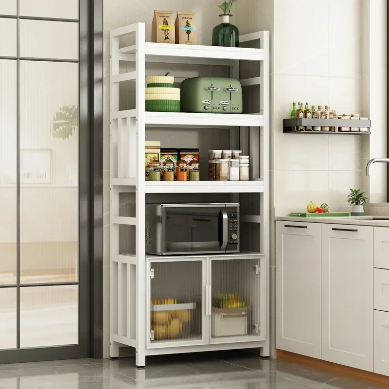 Storage Cabinet Multifunctional Kitchen Microwave Oven Floor Ceiling Shelf Multi Layer Household