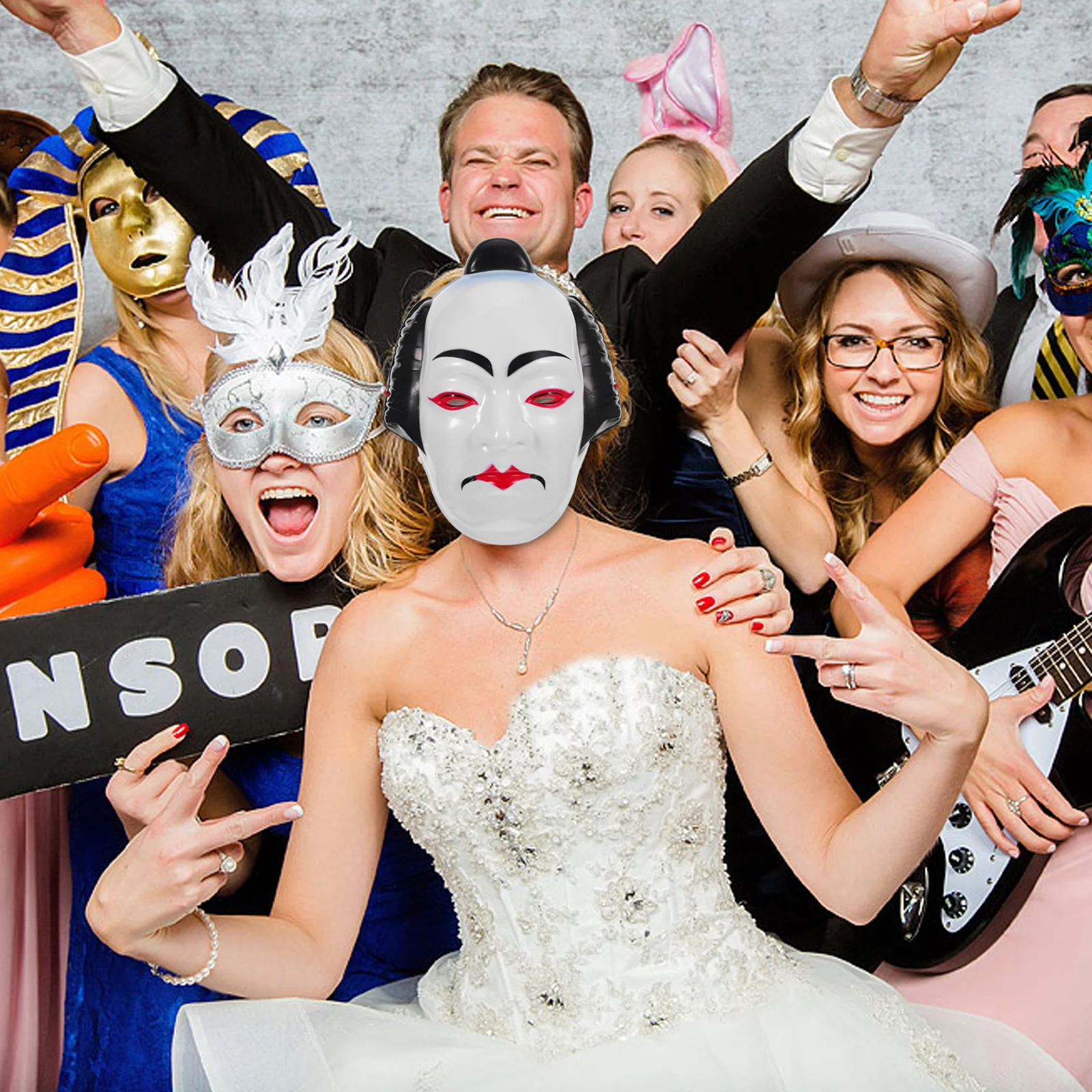 Kabuki Samurai Full Face Mask Japanese Traditional Theater Design for Men Women Cosplay Festival Performance Cultural