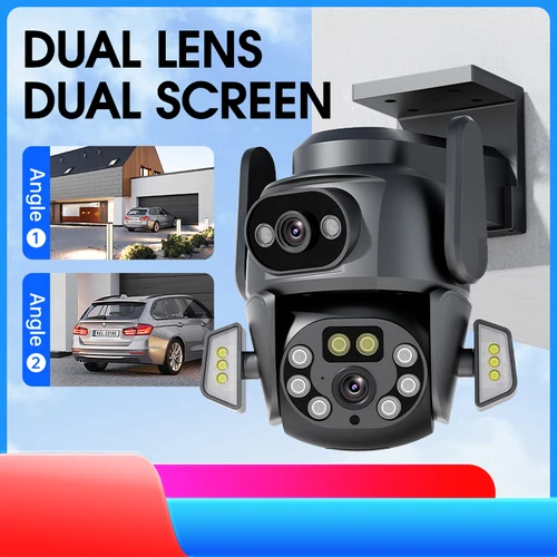 Imagen 2 del producto Tuya 5K 10MP WIFI cámara exterior PTZ lente Dual 8MP AI movimiento seguimiento automático CCTV seguridad inteligente IP67 monitoreo TUYA