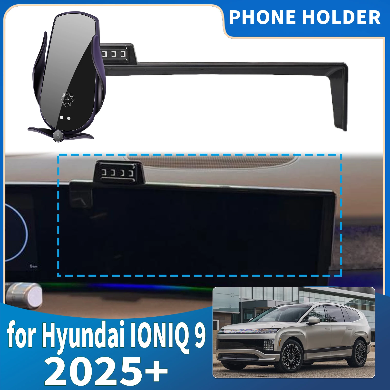 

for Hyundai IONIQ 9 2025 2026 2027 Integrated Screen Mount Phone Holder Mount Car accessoires